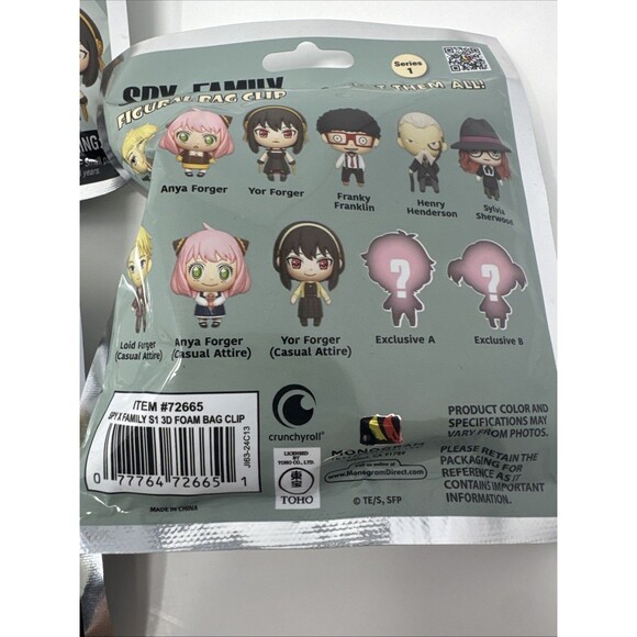 Spy Family Series 1 Figural Bag Clips (Sealed Packs) Lot Of 7 NEW MYSTERY BLIND - Picture 5 of 5